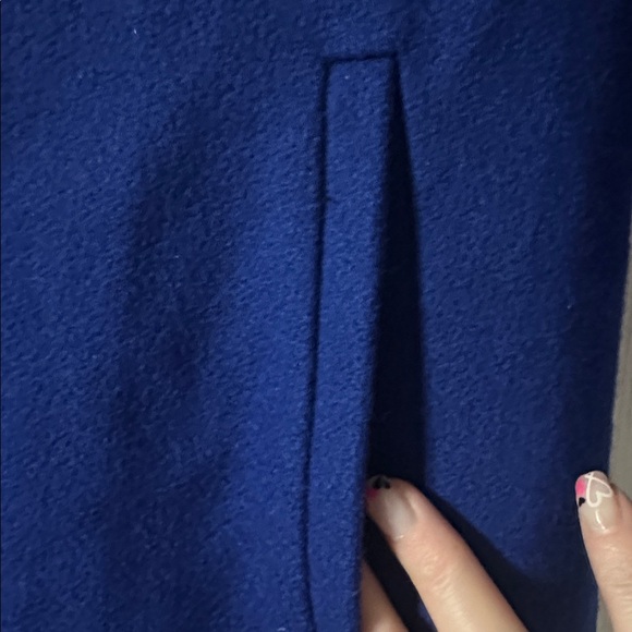 Vintage Women's Blue Double-Breasted Coat by Jofeld - Picture 3 of 9